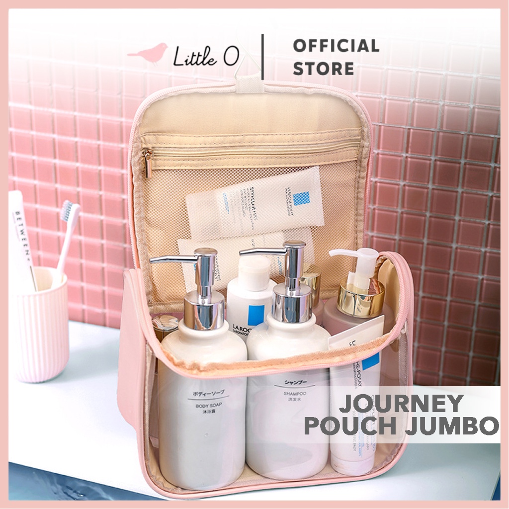 LITTLE O JOURNEY Pouch Make Up Traveling Jumbo Tas Kosmetik Besar Tas Kosmetik Transparan