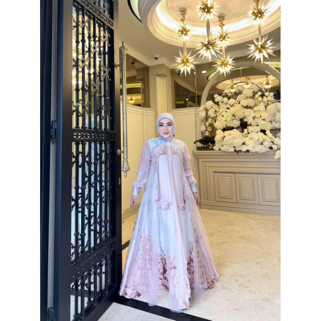 Shellasaukia gamis printing tile mewah