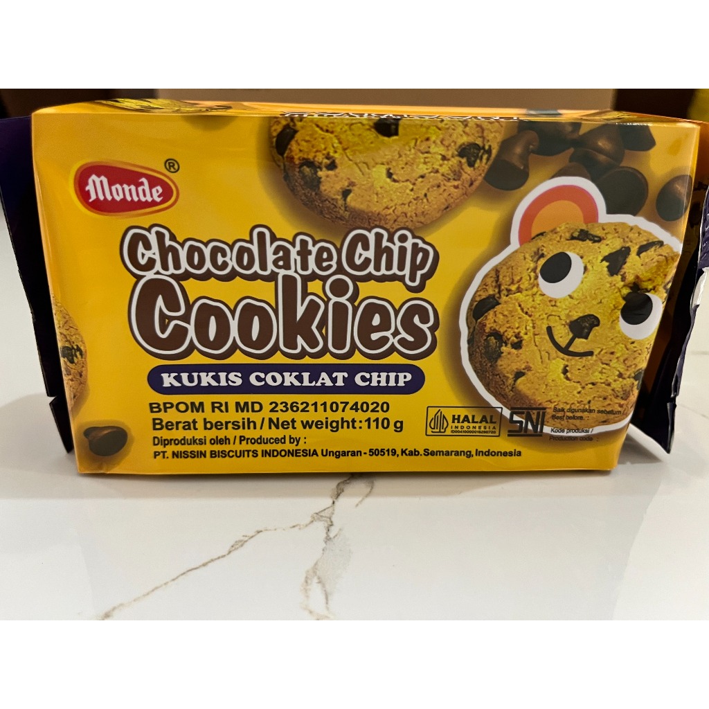 

Monde Chocolate Chip Cookies 110gr Nissin Biskuit Kukis Topping Choco Chip