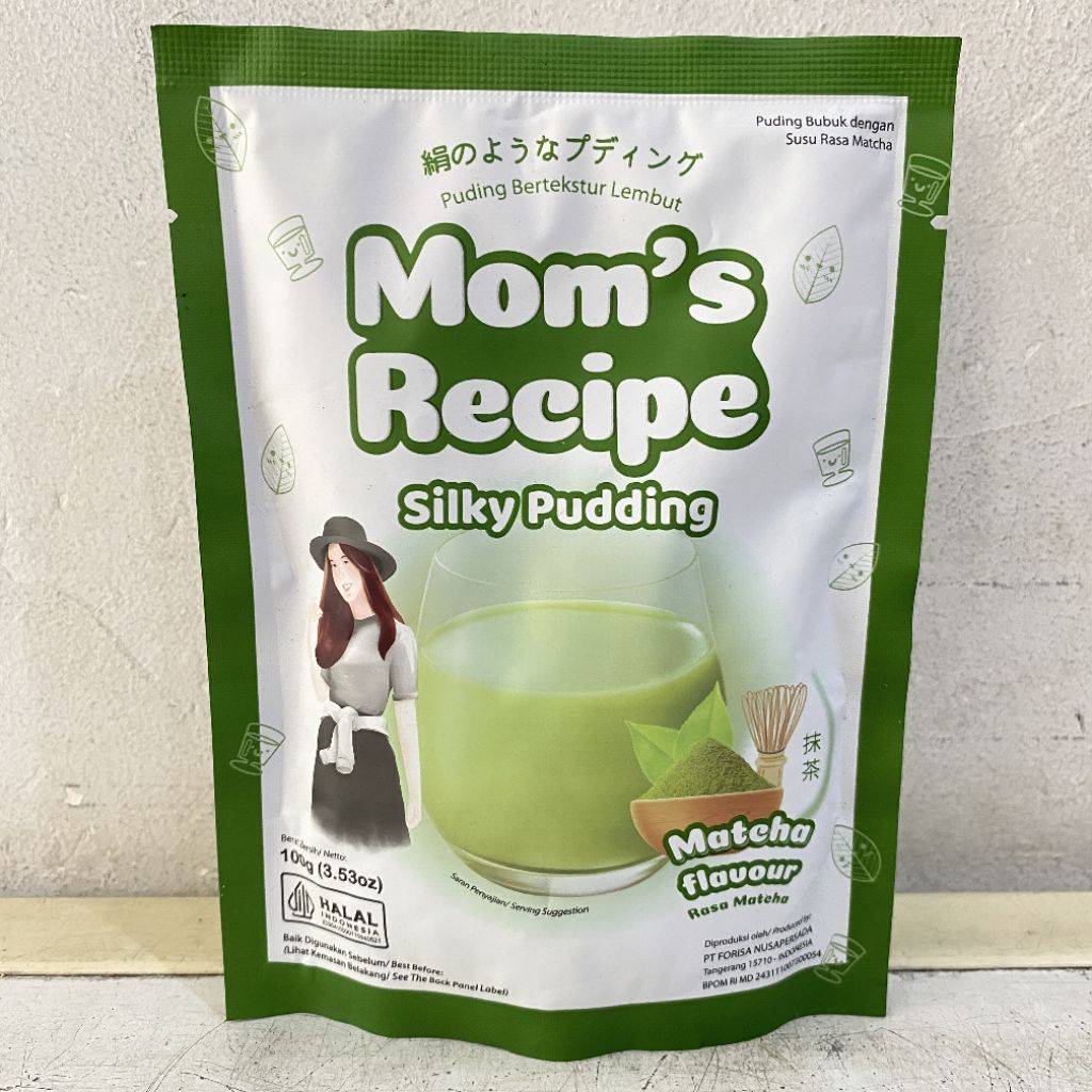 

Mom's recipe SILKY PUDDING rasa MATCHA pouch 100 gram
