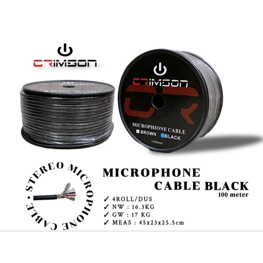 Kabel Mic/audio isi 3 crimson 100m kualitas bagus
