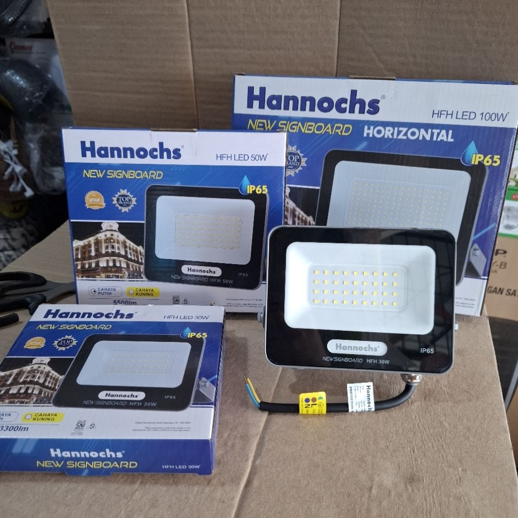 Lampu Tembak Hannochs 30watt  50 watt 100watt Putih New Singboard ip65