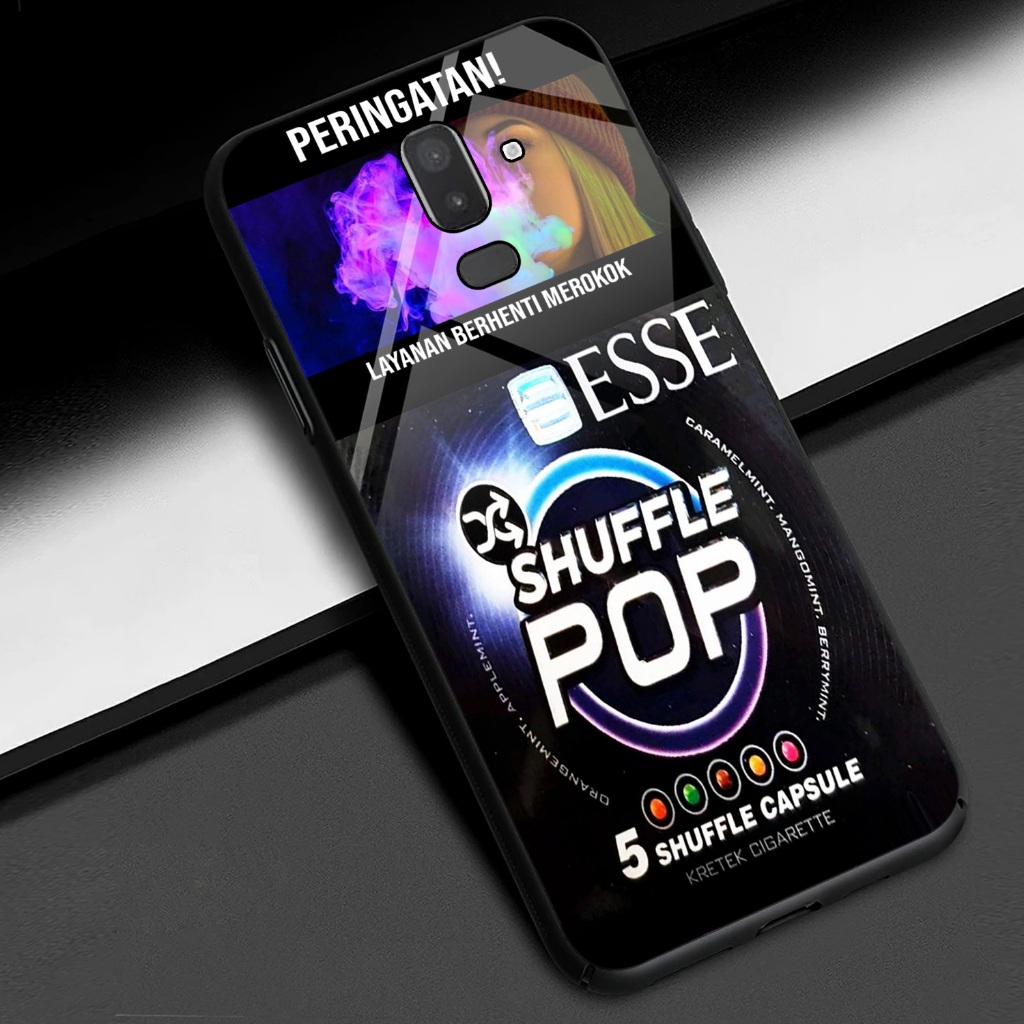 QUA CASE - Case SAMSUNG J8 2018/A6 PLUS Fashion rokok mix Fashion Case Flwr glasscase fuze kaca Hp C