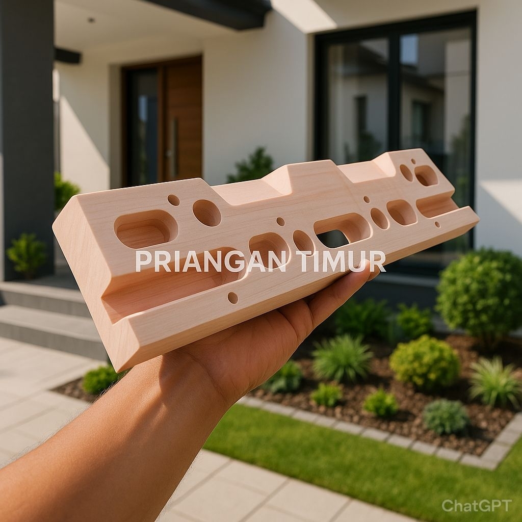 Wooden hangboard + baut scrup || panjang 50 cm kedalaman hole 20 mm