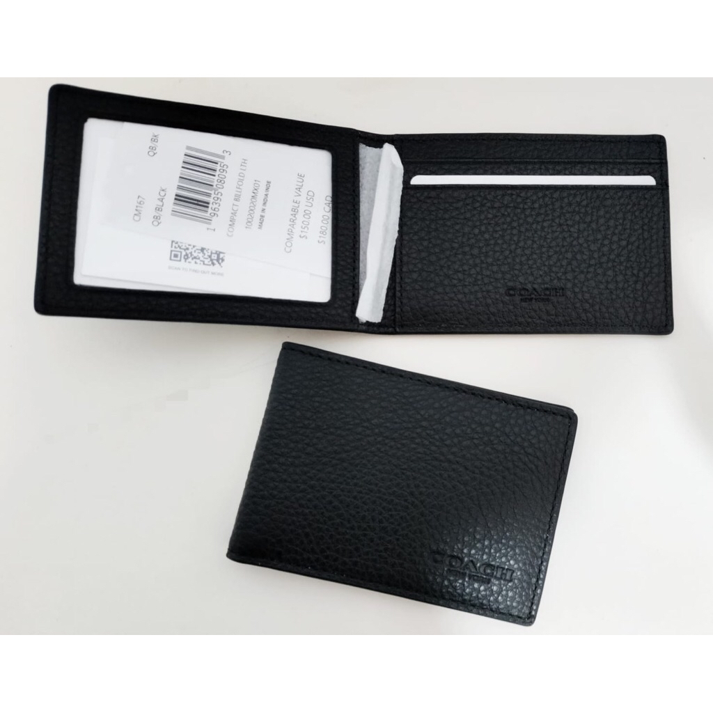 Dompet Coach Compact Bifold Wallet Leather