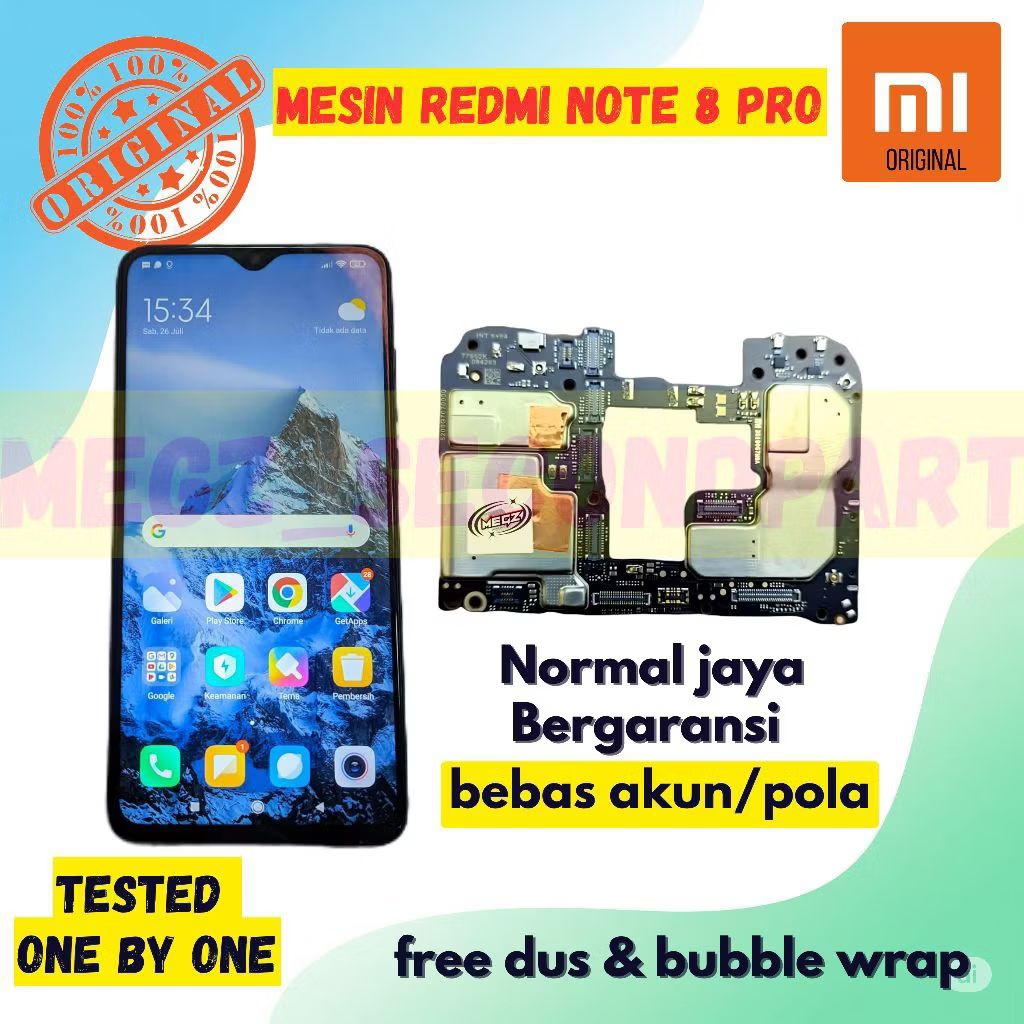 Mesin Redmi Note 8 Pro Normal jaya perawan 6/128 tested Mesin Xiaomi Redmi not 8 Pro 6/64 Original C