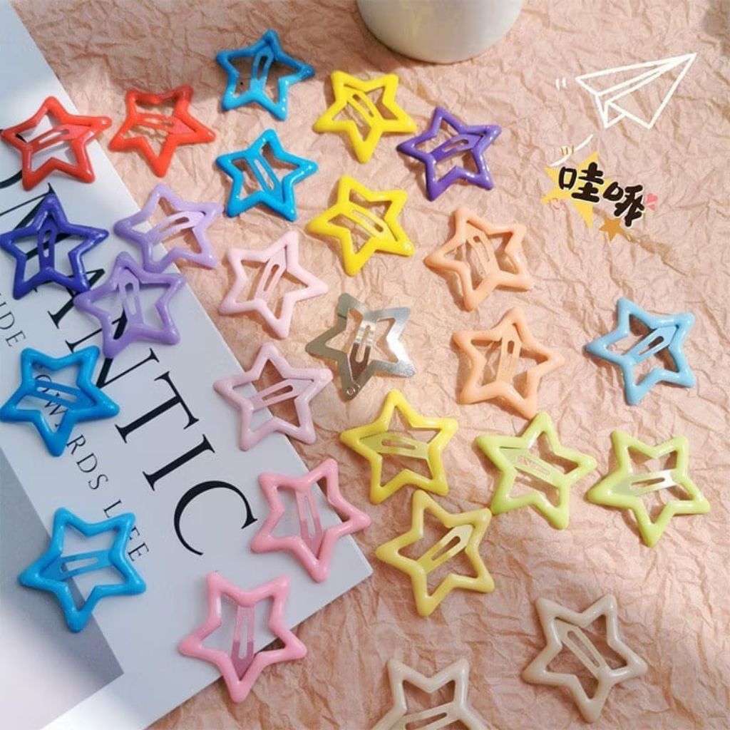 (5 Pcs) Jepit Rambut Bentuk Bintang Hair Clips Bintang Aksesoris Rambut Wanita Pin Rambut Bintang Wa