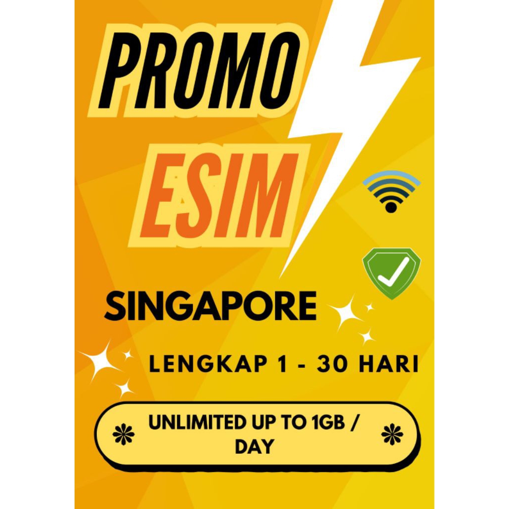 eSIM Singapore Paket Data Unlimited 1GB / Hari Garansi Aktif 100% Dengan Pilihan Hari Terlengkap Dar