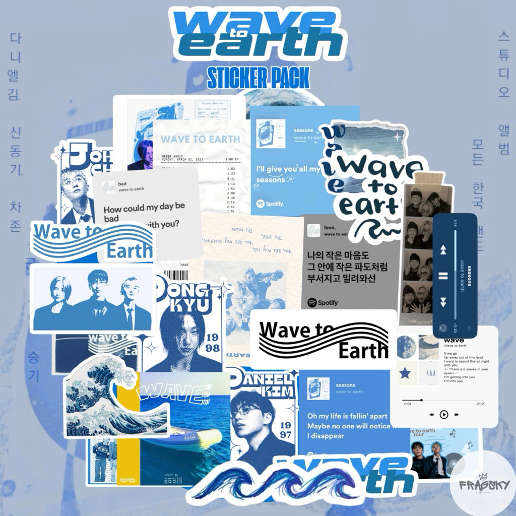 

Fragsky - 20&25 Pcs Sticker Spesial Series Wave To Earth Band Artist Pack | Stiker Premium Laminasi Doff&Glossy Kiss Cut Anti Air Anti Luntur | Stiker Aesthetic Skena Kalcer Indie Estetik Korea Kpop Korean Dekorasi HP Laptop Helm Paper Stationery