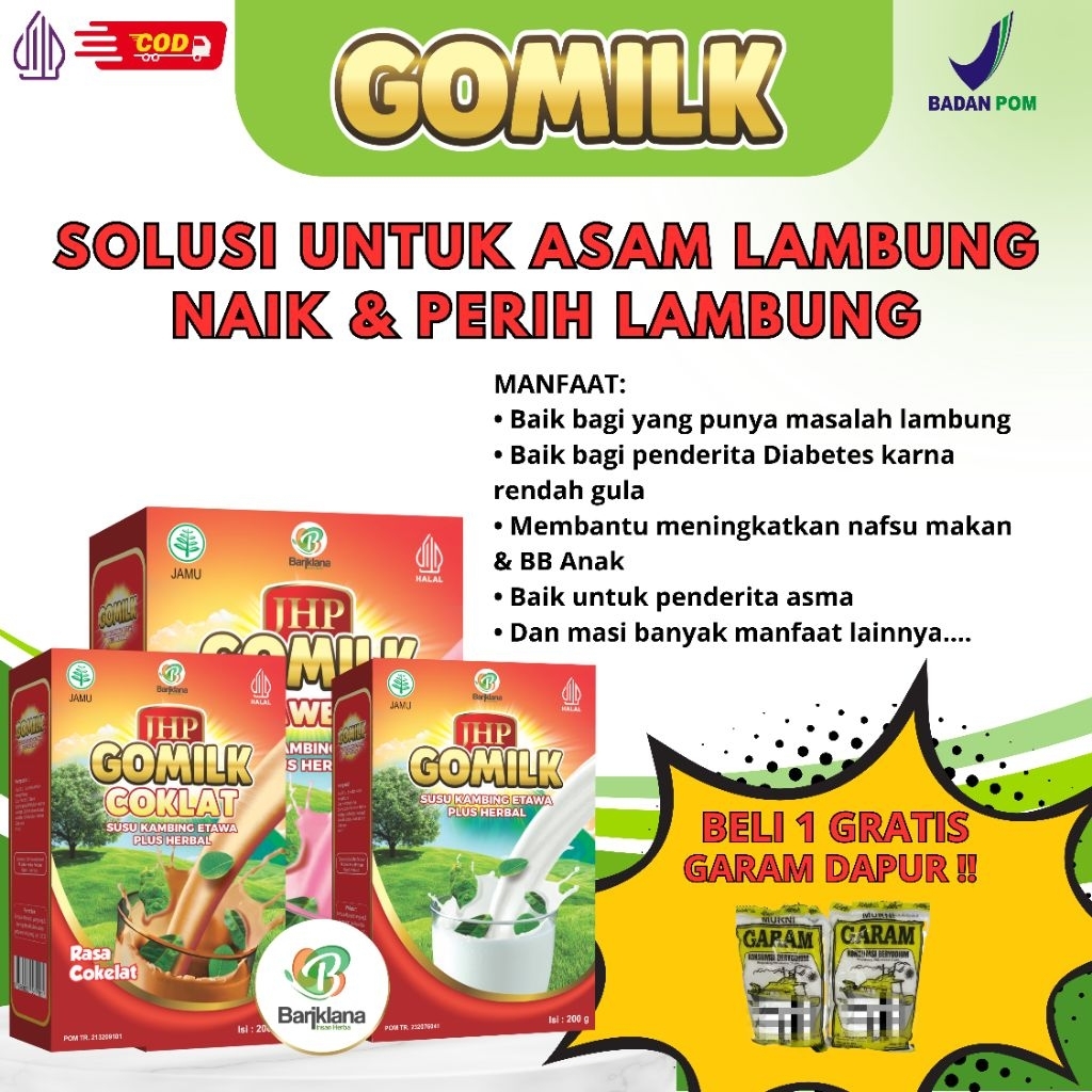 

[COD & GARANSI] [BELI 1 GRATIS GARAM DAPUR] Susu kambing etawa GOMILK 200gr