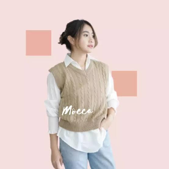 baju atasan wanita terbaru /atasan rompi wanita kekinian /rompi rajut