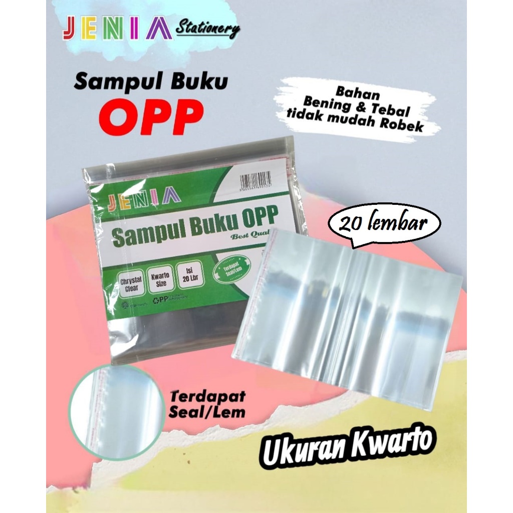 

(1 Pack=20Lbr) Sampul Plastik OPP Kwarto Jenia
