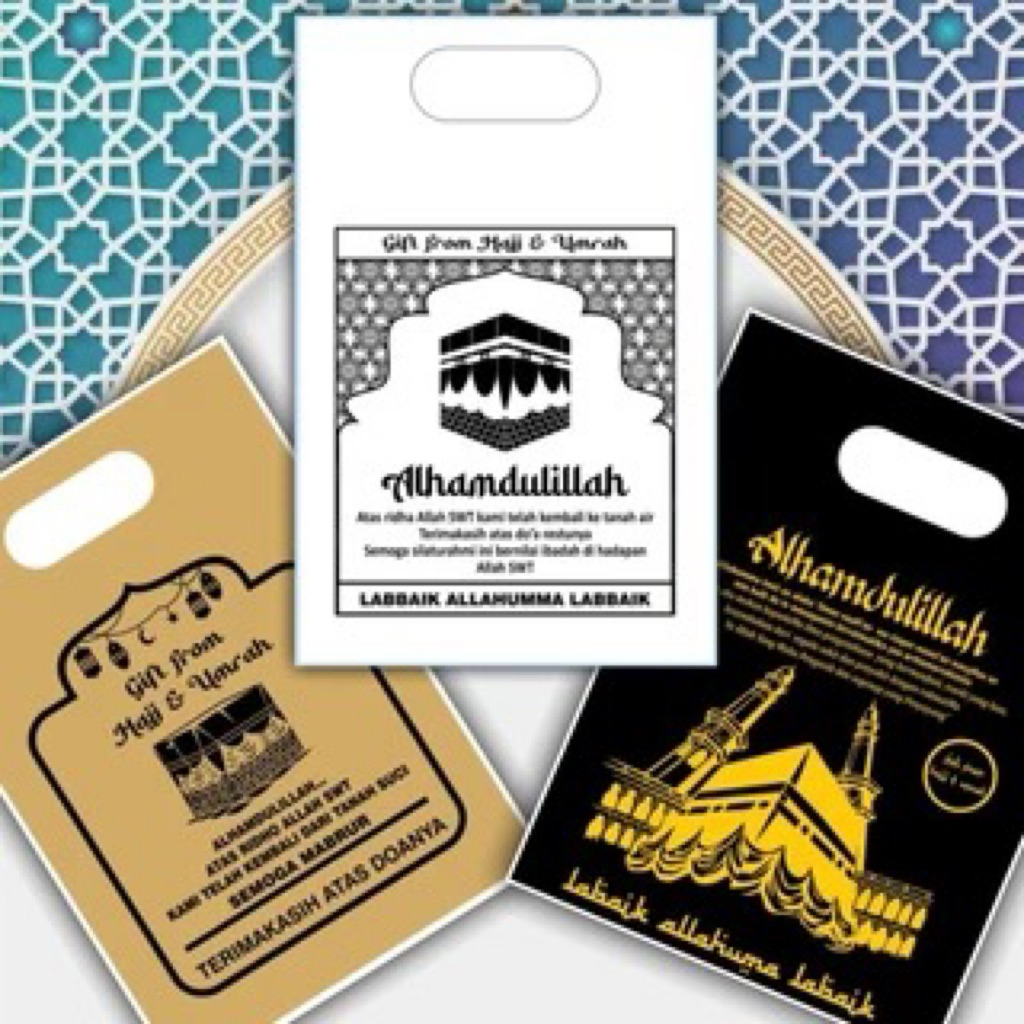 

Plastik Oleh-Oleh haji umroh Sablon isi 50 /plastik plong