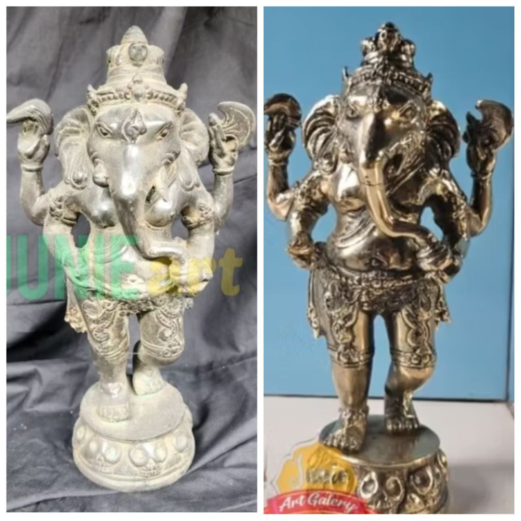 Hiasan Pajangan Patung Ganesha Ganesa Kuningan Warna Emas Gold Dan Hitam 30 Cm Kode Ptk44