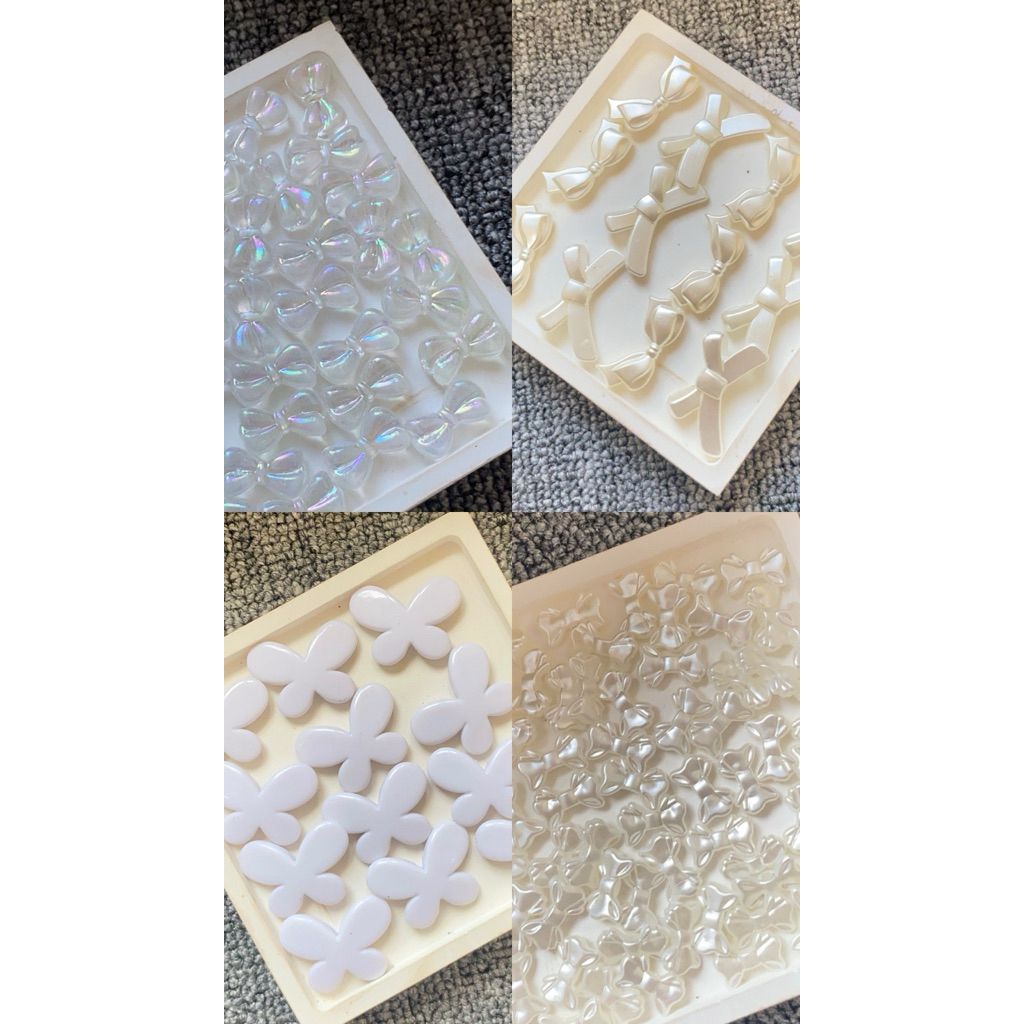 Pita Akrilik Resin Putih Hologram Mutiara Manik Kalung Gelang Anting Jepit Rambut DIY Craft Aksesori