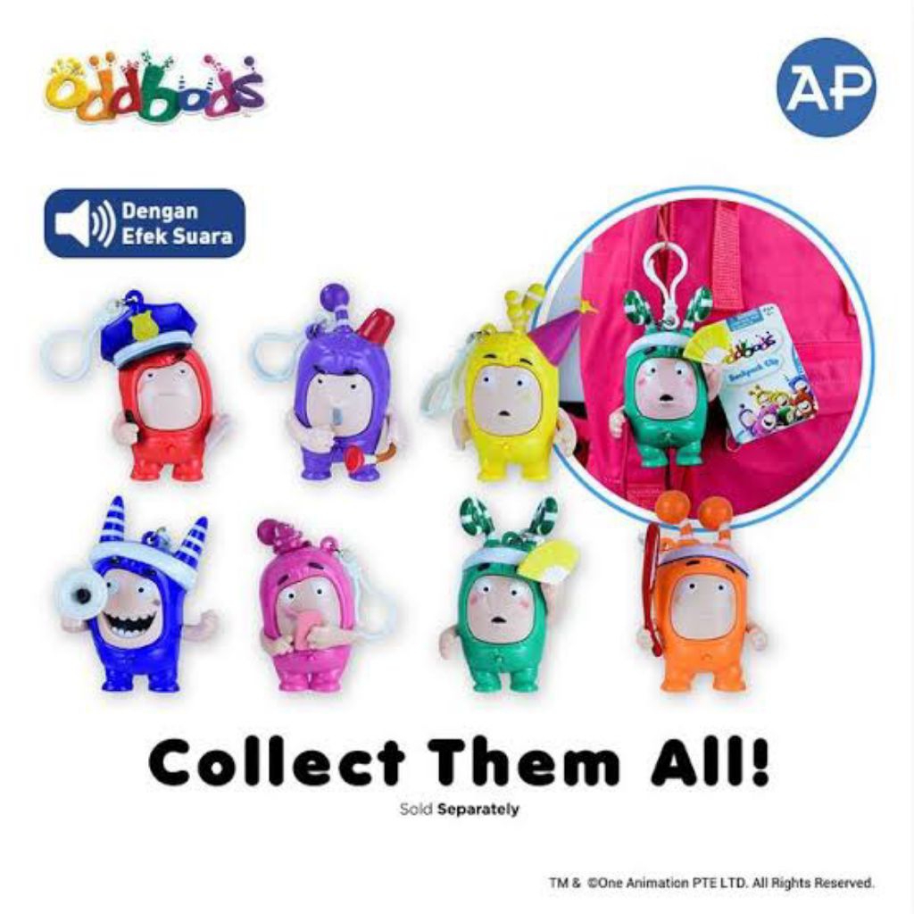 Figure Oddbods Backpack Clip Jeff Fuse Bubbles