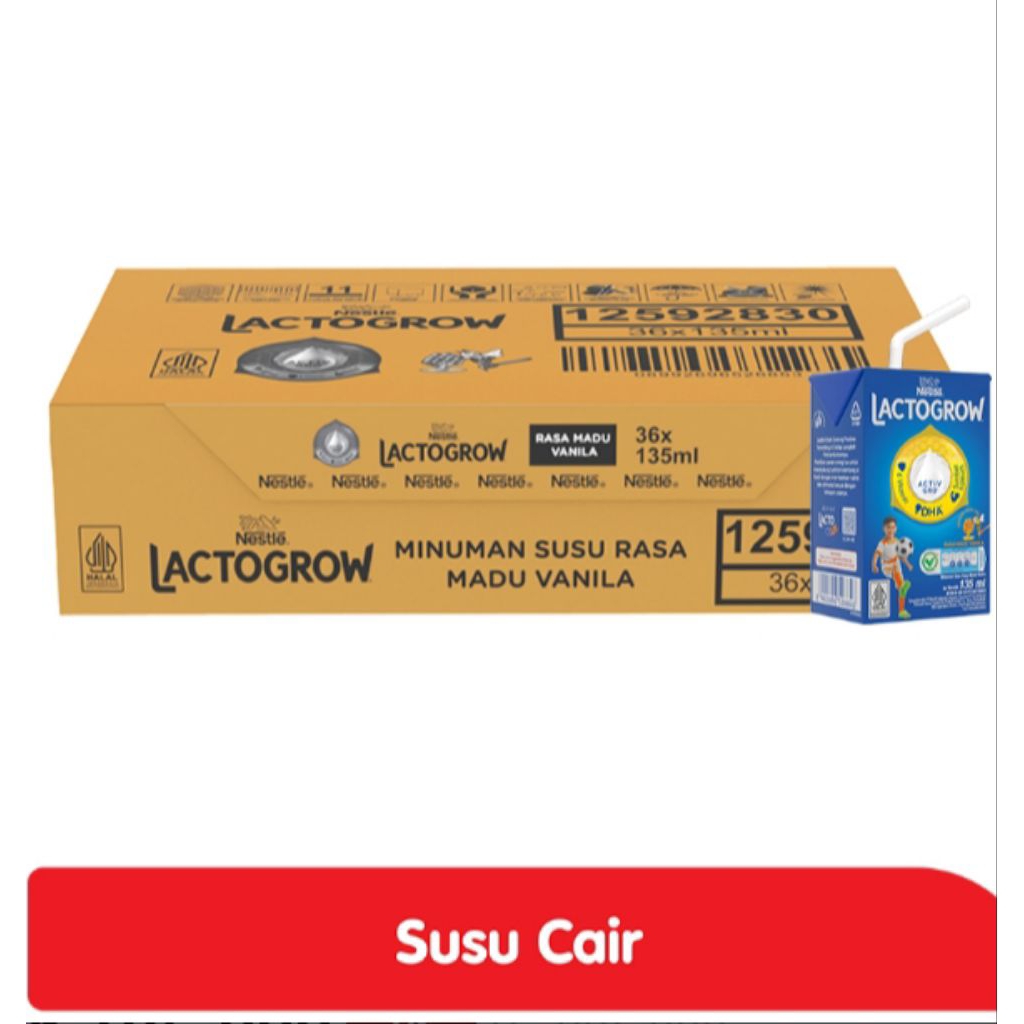 

Lactogrow Susu UHT Madu Vanila Kotak 36 x 135 ml - Karton