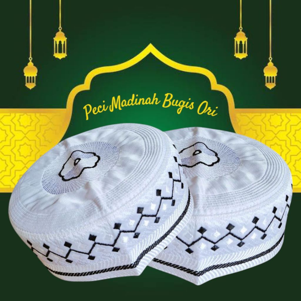 Peci Madinah Bugis Motif A 9, A 10 Asli/Kopiah Madinah Bugis/Songkok Madinah Bugis
