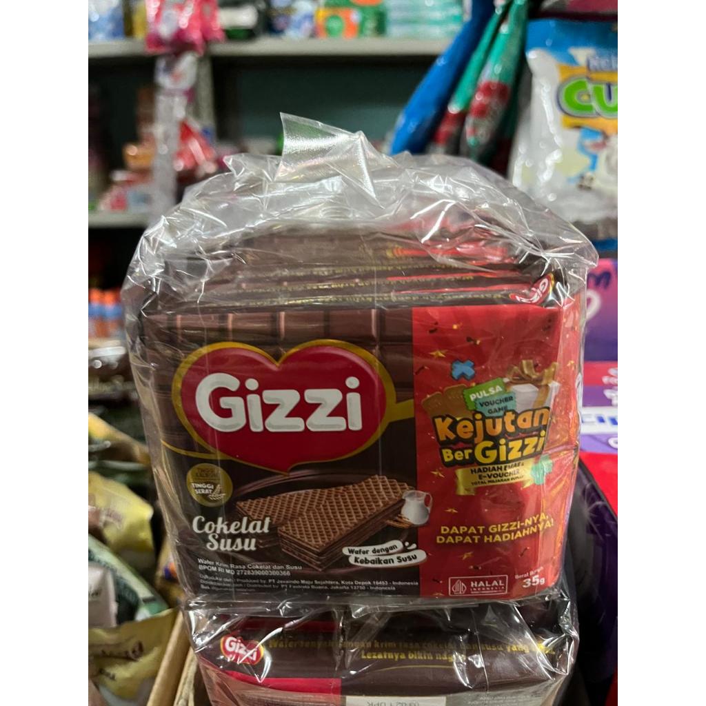 

1 Pack Gizzi Waffer Coklat Susu Isi 10 Pcs x 35 Gram