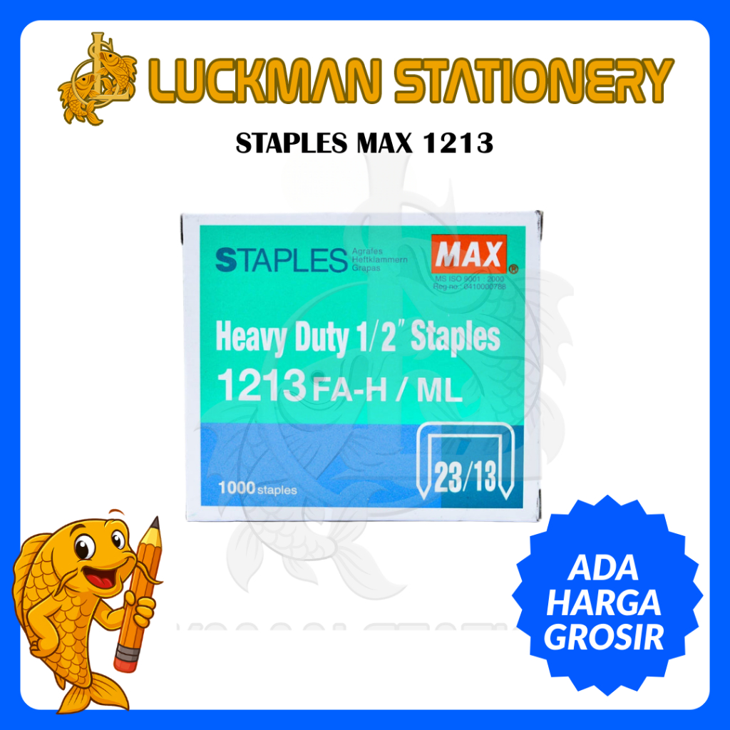 

LUCKMAN STATIONERY - ISI STAPLES MAX NO 1213