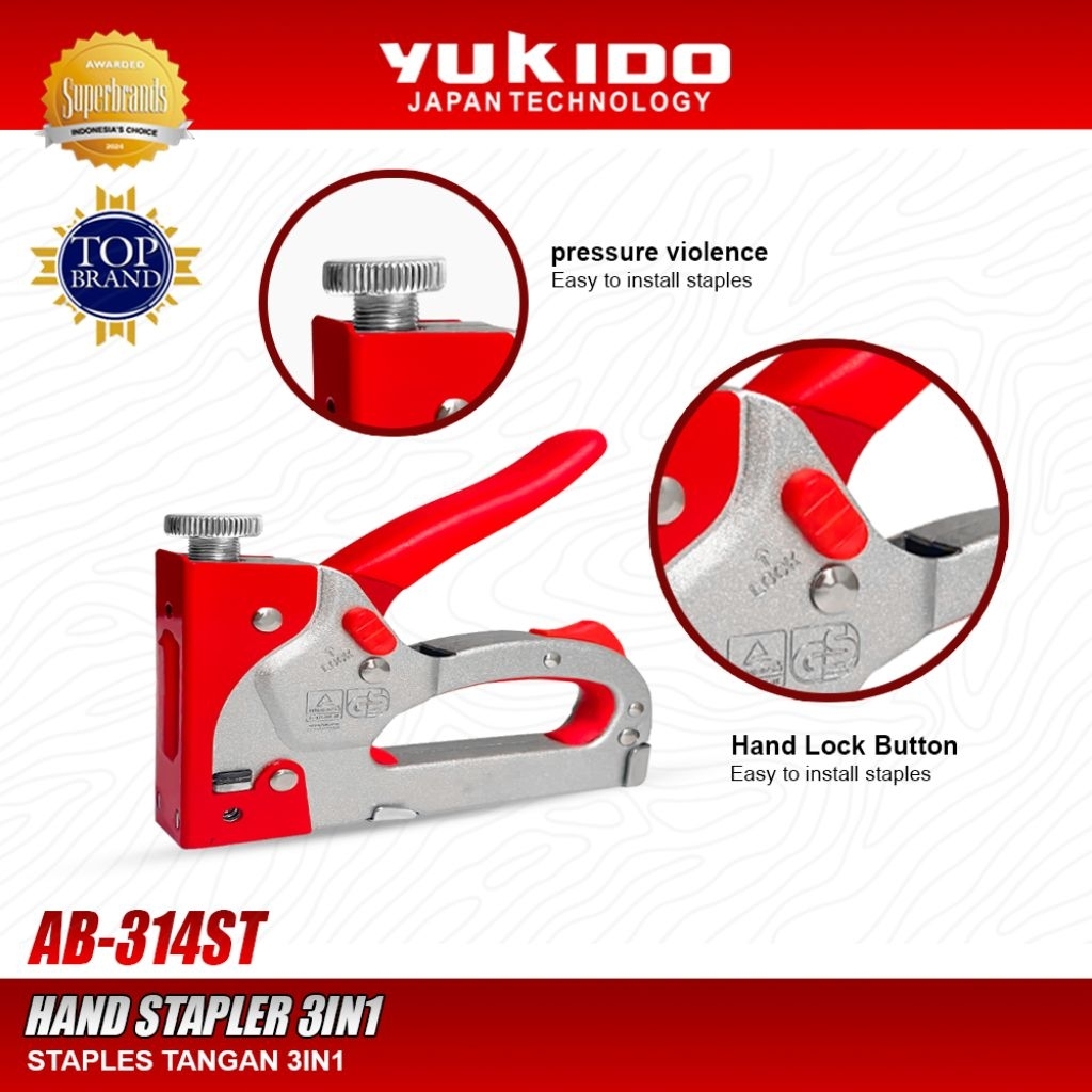 

YUKIDO STAPLES TANGAN 3 IN 1 4-14MM/HAND STAPLER 3IN1 AB-314ST
