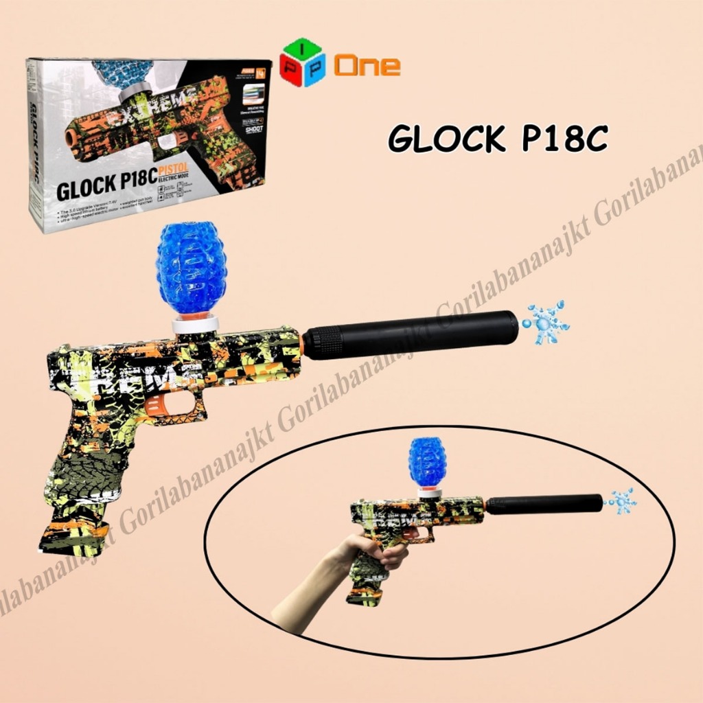 Mainan Tembakan Glock P18C  ada warna ada hitam