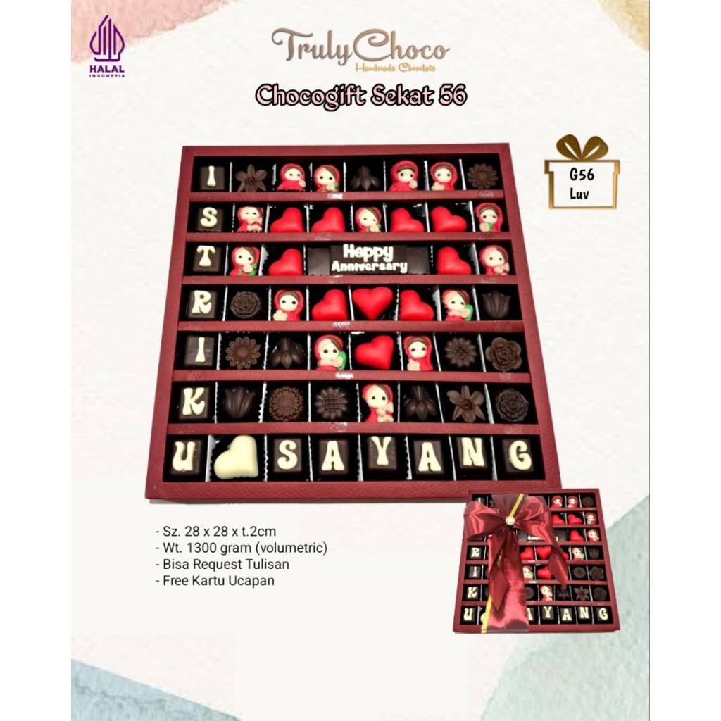 

Hadiah anniversary ulang tahun coklat trulychoco G56