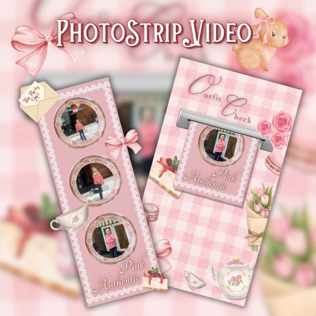Edit SweetPink PhotoStrip Video Canva Template Photobooth Editable