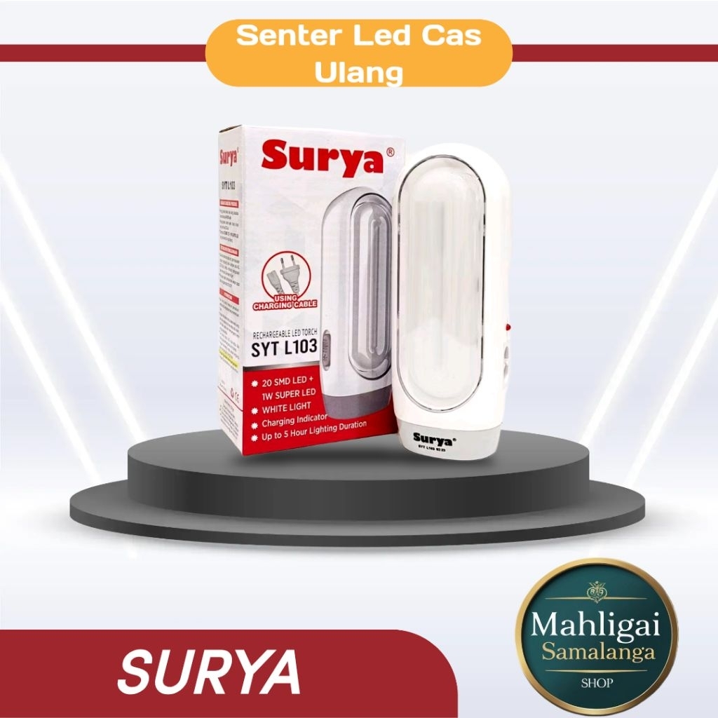 SENTER LED CAS ULANG/SENTER SURYA/SENTER SUPER TERANG/0SENTER CAHAYA PUTIH/SENTER TAHAN LAMA