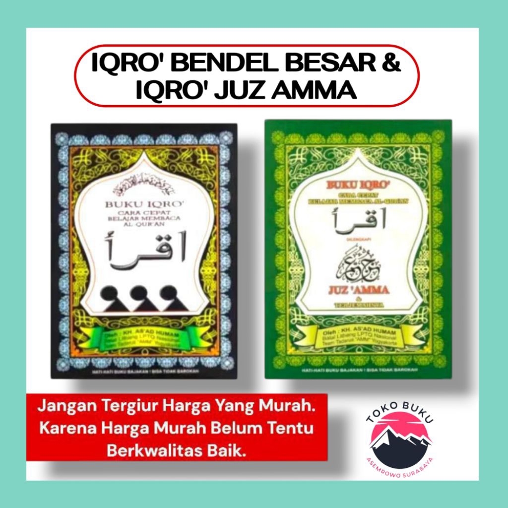 BUKU IQRO'  BENDEL BESAR DAN IQRO JUZ AMMA ORIGINAL / ASLI