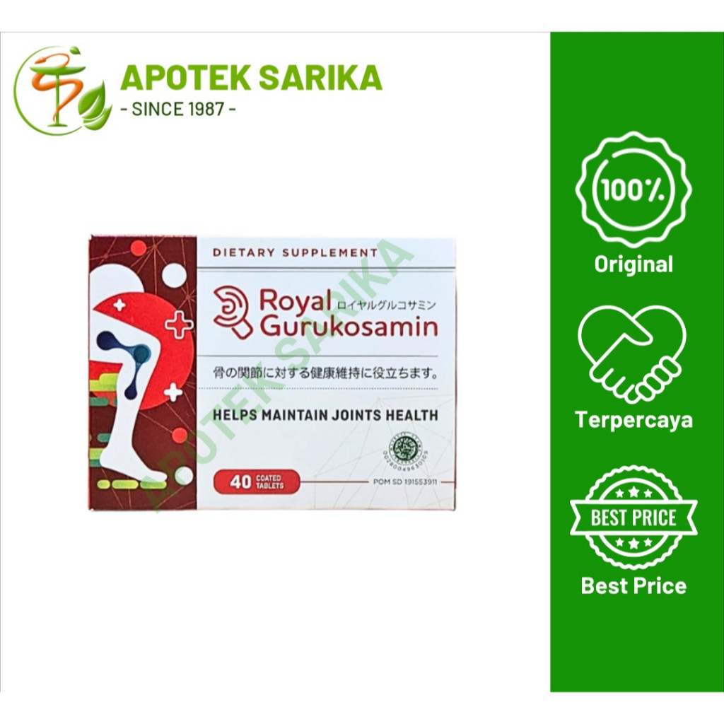 Royal Gurukosamin Suplemen Sendi 40 Tablet – Vitamin Tulang & Sendi Membantu Menjaga Kesehatan Perse