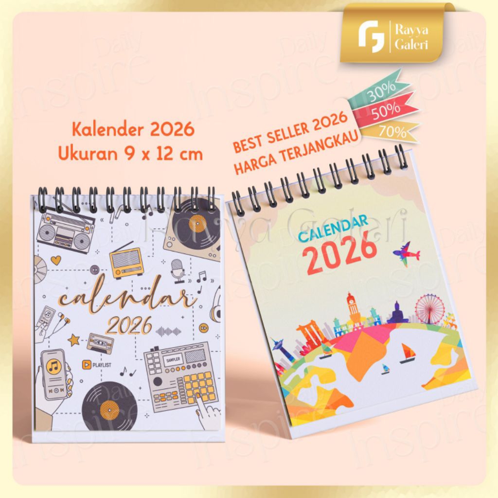 

Kalender Meja 2026 Mini Cute Aesthetic Spiral Souvenir Murah & Hadiah Unik Custom