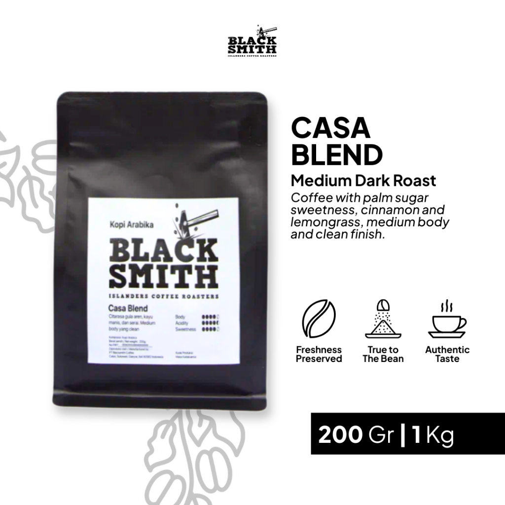 

Kopi Bubuk 100% Arabica Jawa Bali Casa House Blend Blacsmith Coffe Medium Dark Roast