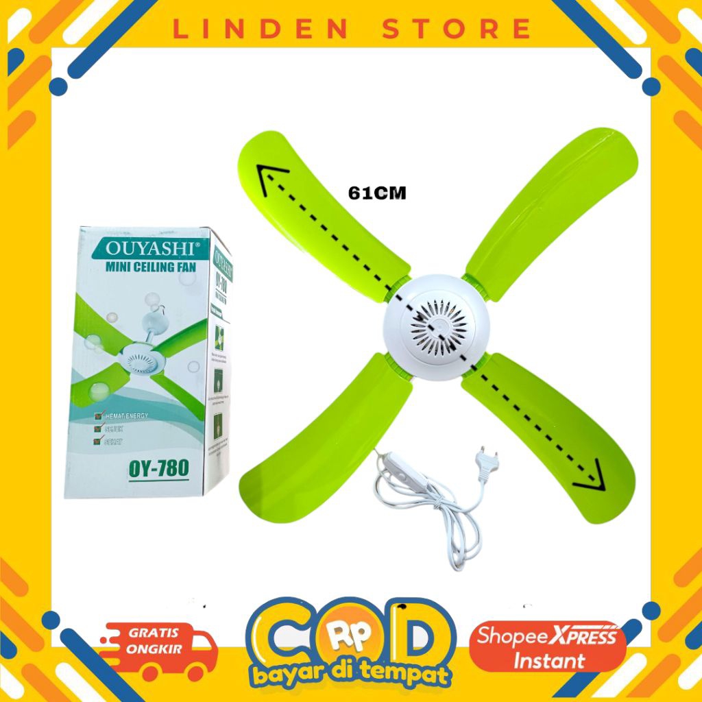 Mini Ceiling Fan/Kipas Gantung Ouyashi OY-780 4 Baling