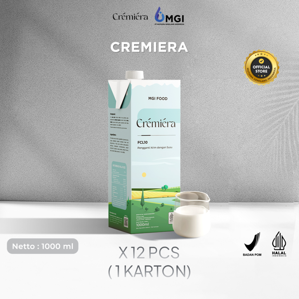 

CREMIERA 12 PCS / 1 KARTON by MGI Food - Produk Krimer Mengandung Susu Kemasan 1 Liter MutiaraGemilangid