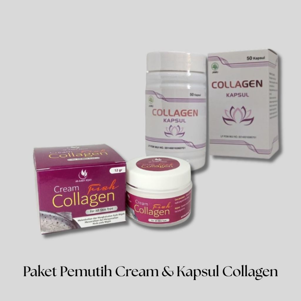 Paket Pemutih Kolagen wajah glowing bpom Krim Kolagen dan Kapsul Collagen