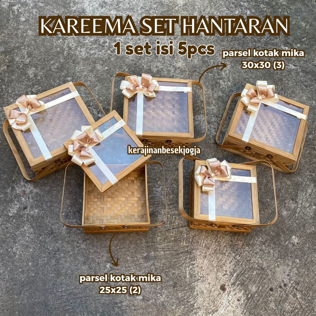 KAREEMA SET HANTARAN bonus PITA 3 PCS | hantaran mika box mika seserahan manten hantaran pernikahan 