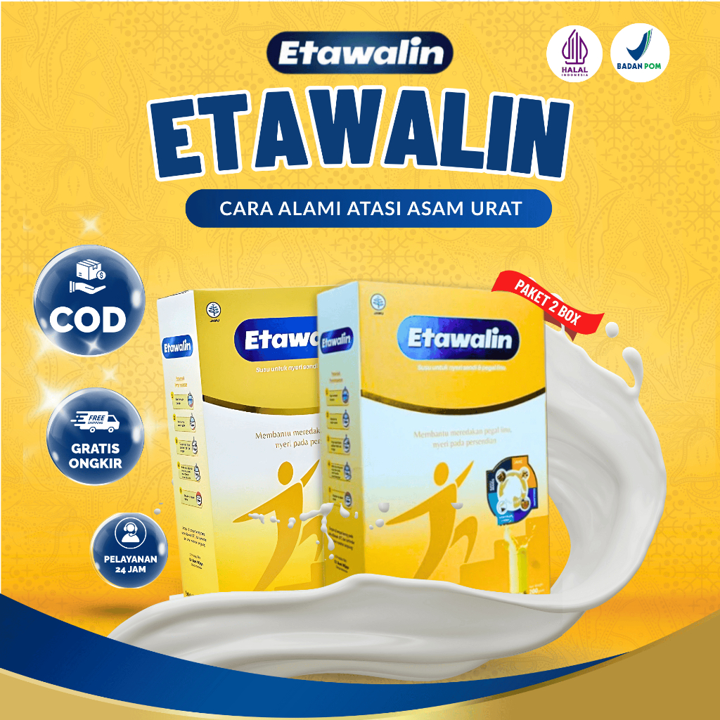 

Etawalin Original - Susu Sehat Atasi Nyeri Sendi Dan Asam Urat ( Paket 2 BOX )