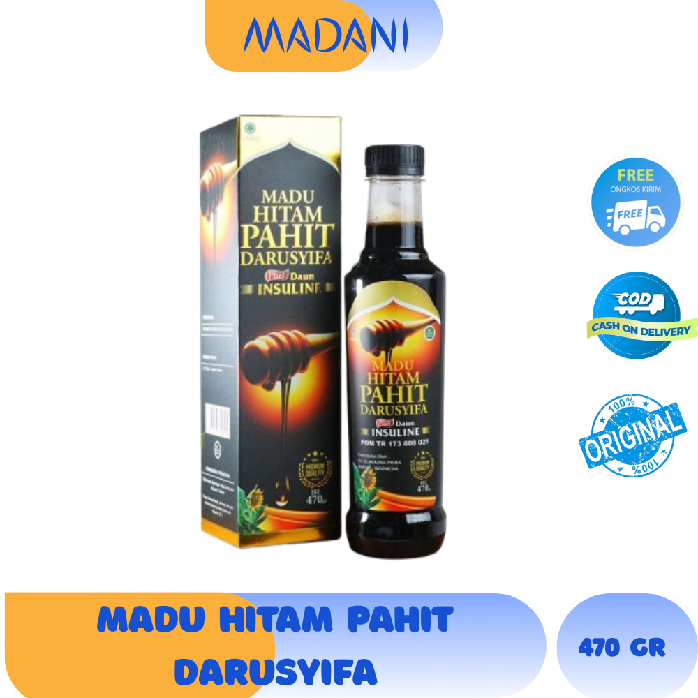 

Madu Hitam Pahit Plus Propolis dan Insuline Original Darusyifa 470gr