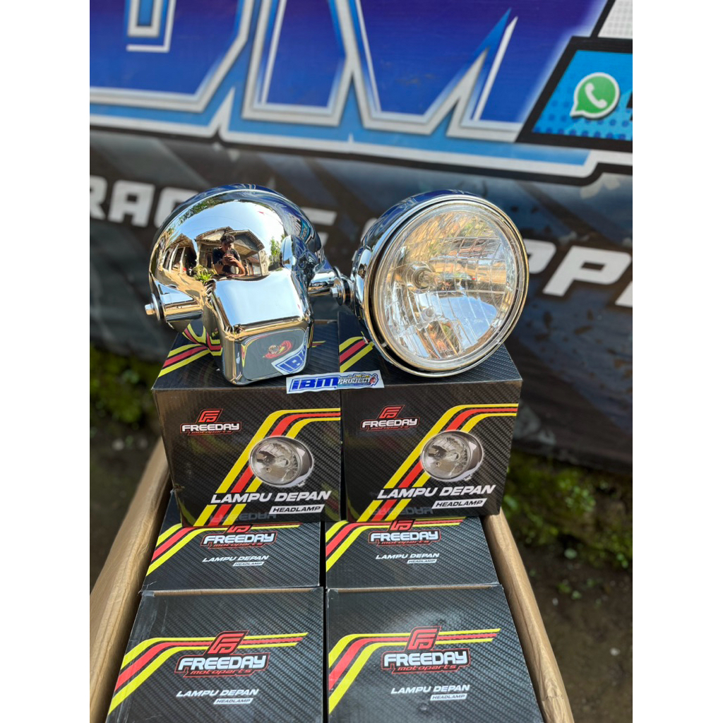 BATOK LAMPU DEPAN NINJA R SS STENDLY IMPORT FREEDAY,REFLEKTOR SET BATOK LAMPU NINJA SS NINJA R CROM 