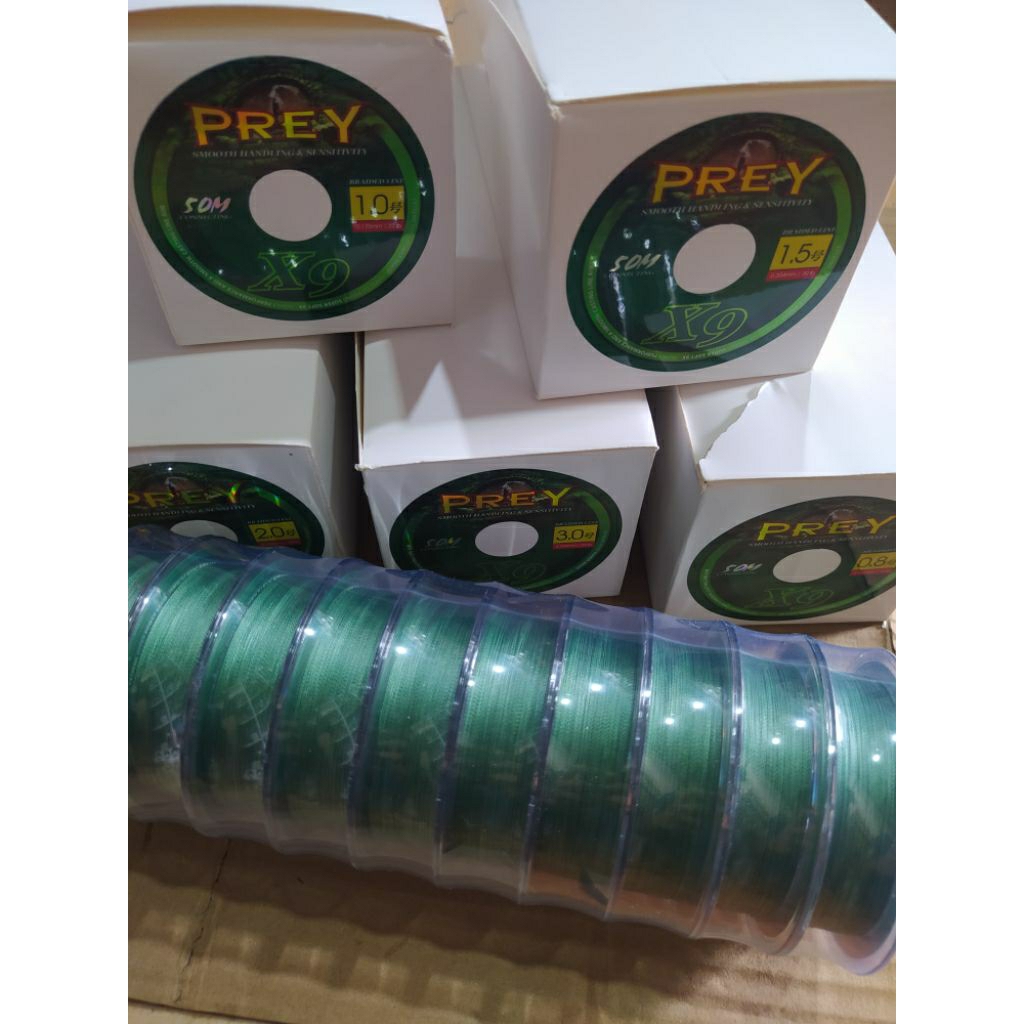 PE prey x9 50m conecting warna hijau