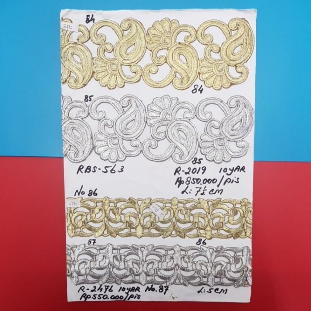 RENDA PREMIUM QUALITY (RBS-563) Per Pis 10 yar / 9 Meter, Ada 7 Foto, 12 Designs, 16 Pilihan Warna2n