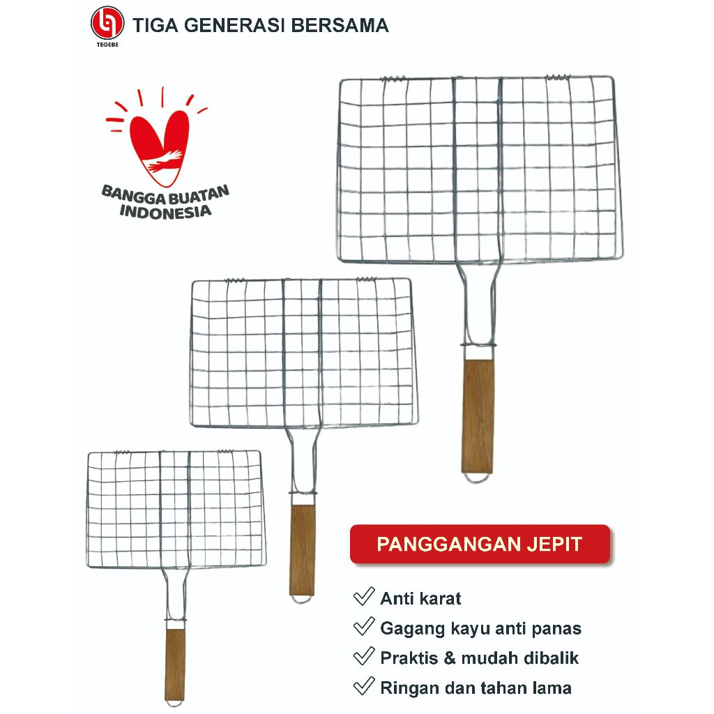 Pemanggang ikan bakar / ayam bakar / panggangan jepit stainless bakaran Jepit anti karat