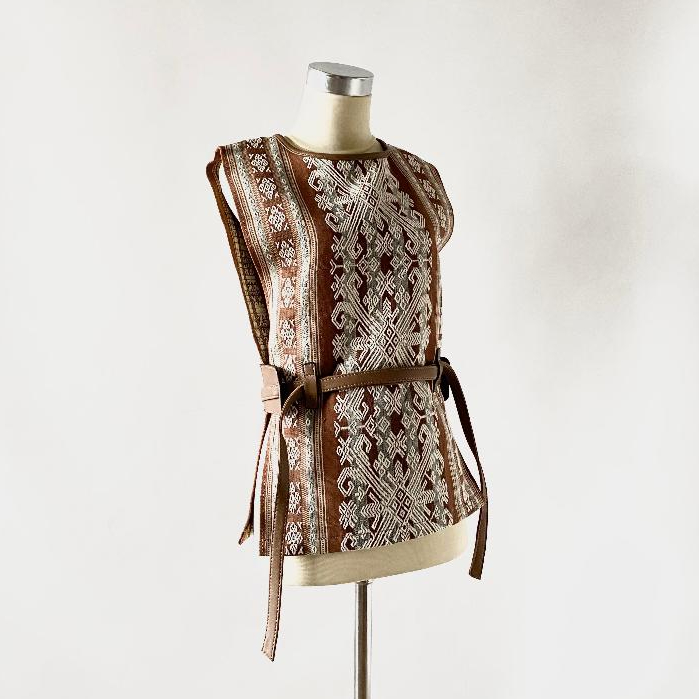 Dapoza COPA Vest Tenun Leather / Baju outer kulit wanita