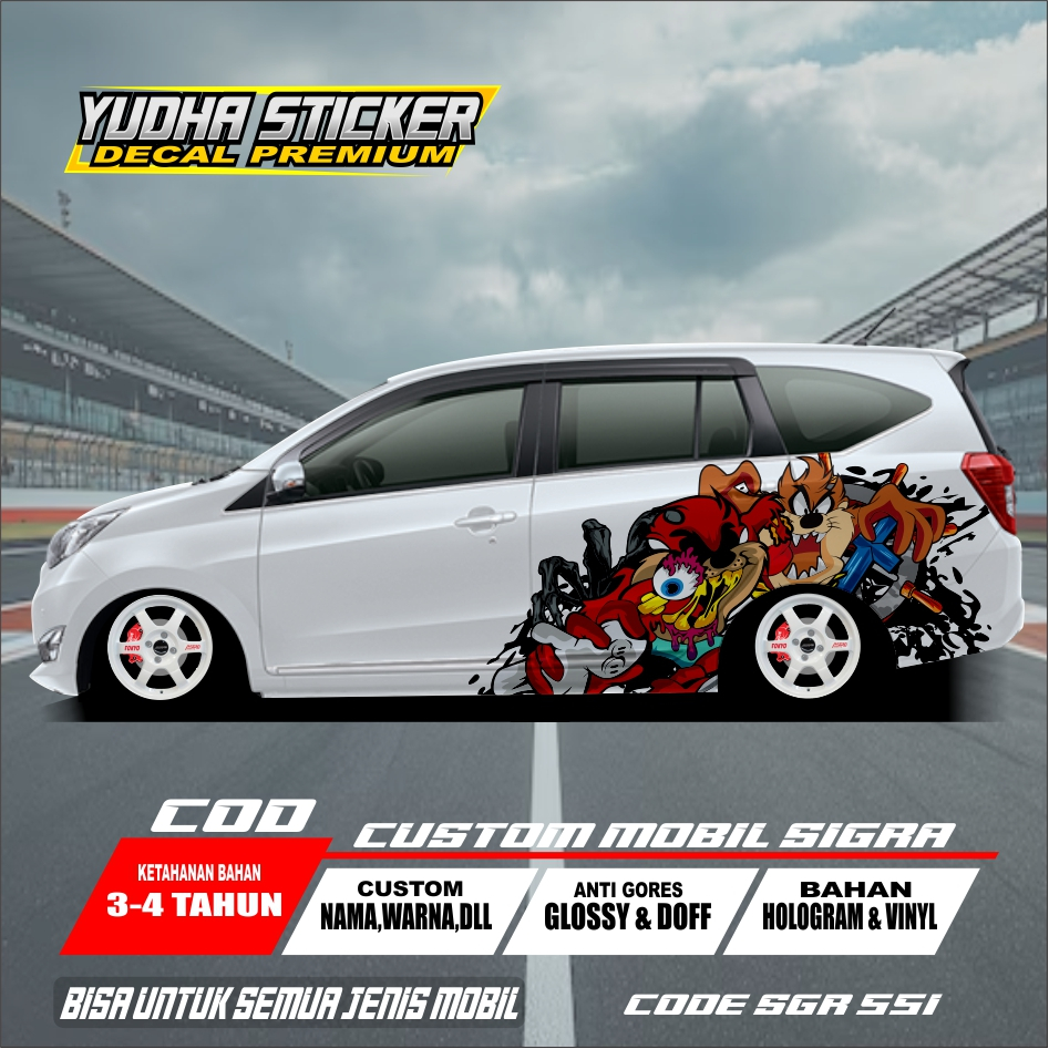 STICKER ANIMASI TASKMANIA MOBIL SIGRA AGYA JAZZ BRIO SGR 551-560