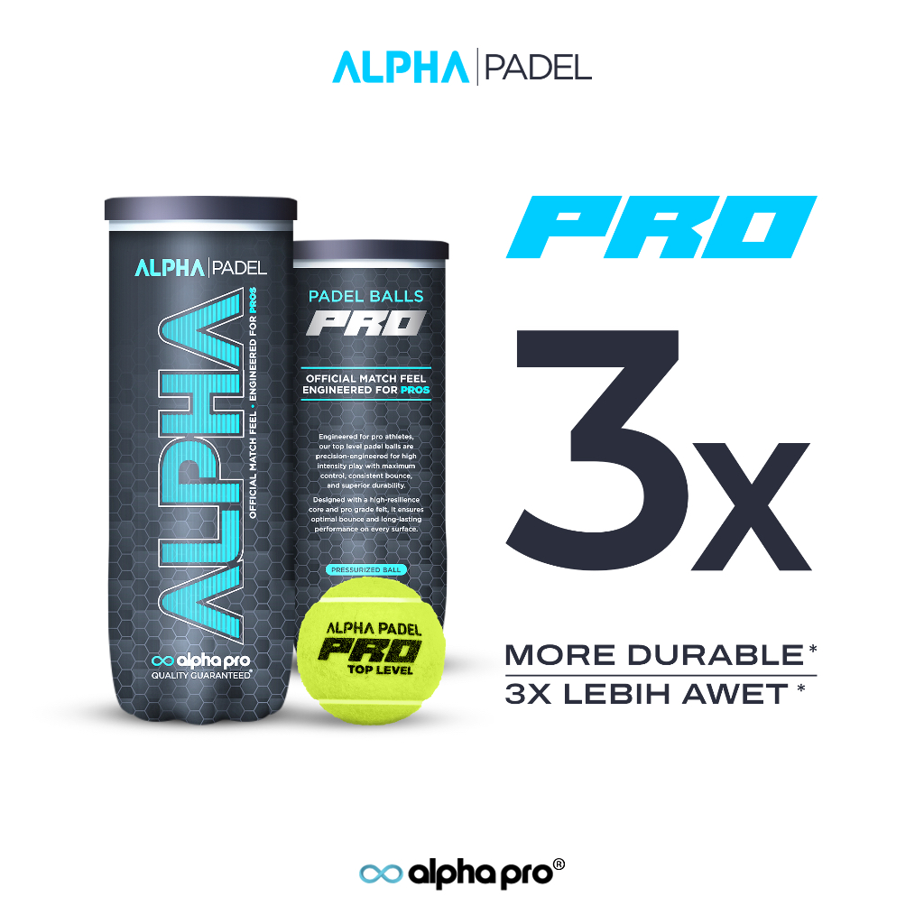 Bola Padel ALPHA PRO | premium paddle tennis ball | tenis lapangan