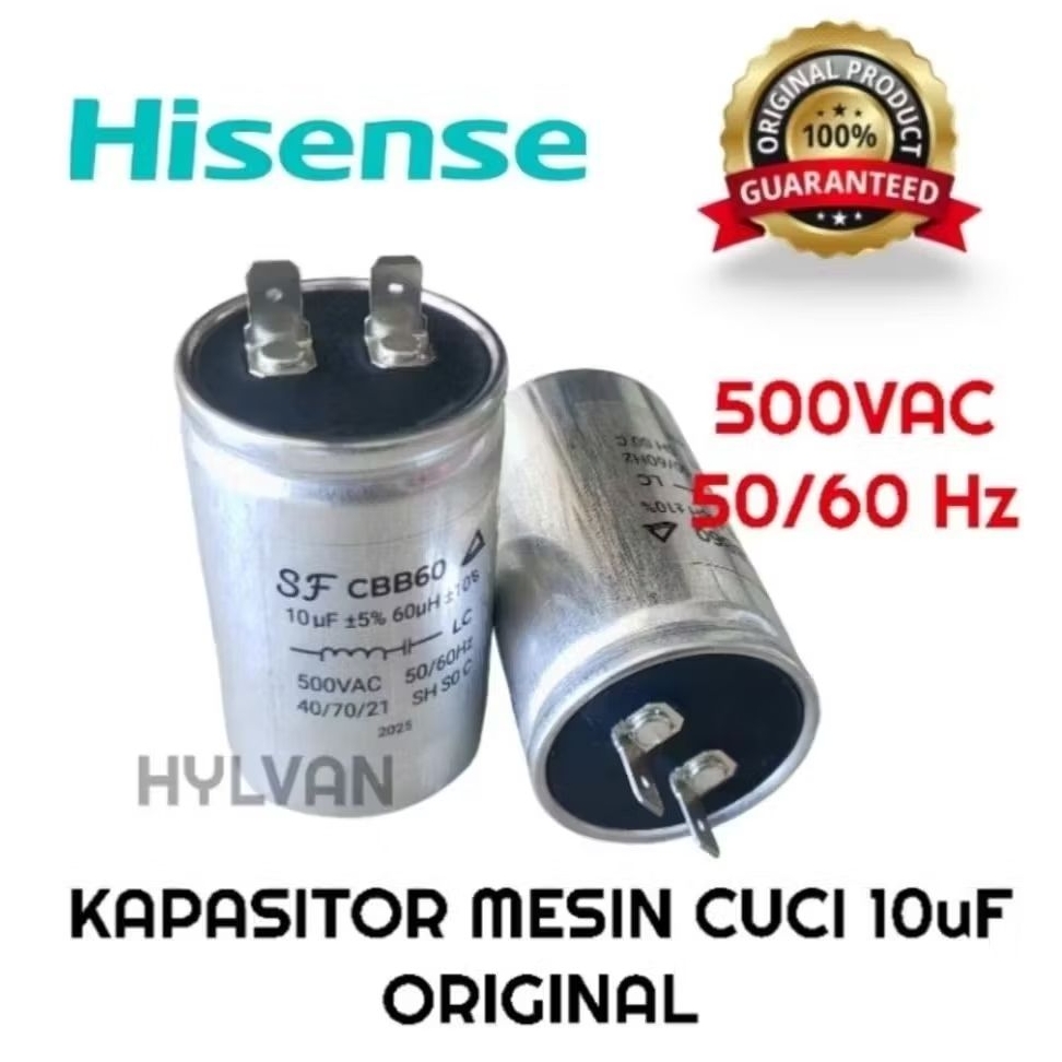 KAPASITOR MESIN CUCI 1 TABUNG HISENSE ORIGINAL