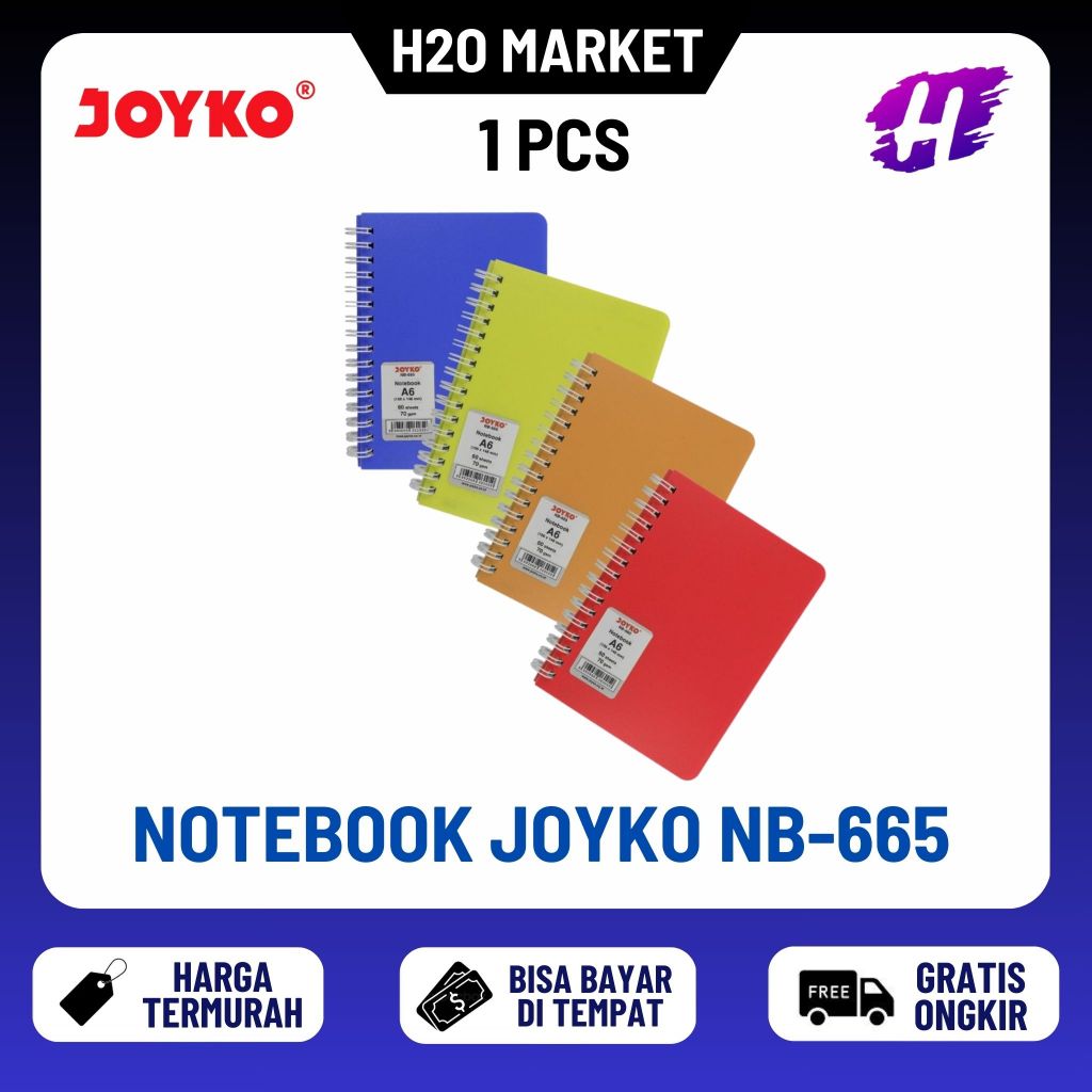 

❤️H2O❤️ Ruled Notebook Diary Agenda Buku Catatan Bergaris Joyko NB-665 60 Lembar