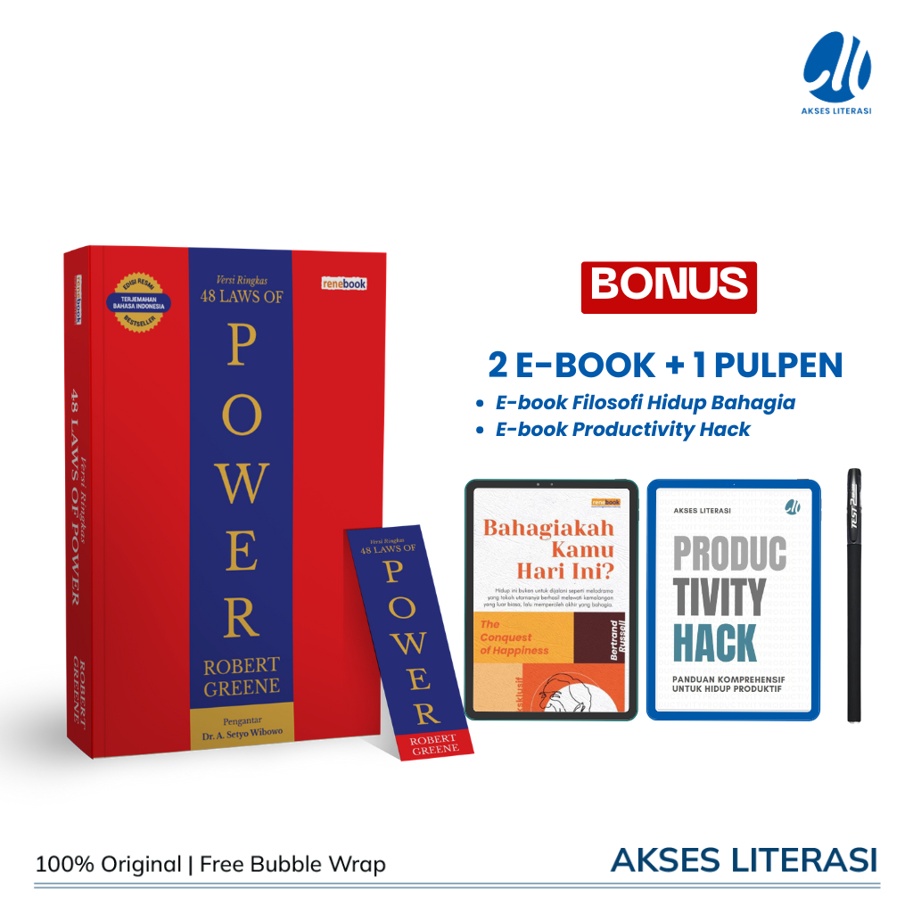 [ORIGINAL] Buku The 48 Laws of Power (48 Hukum Kekuasaan) - Robert Greene [SPESIAL BONUS]
