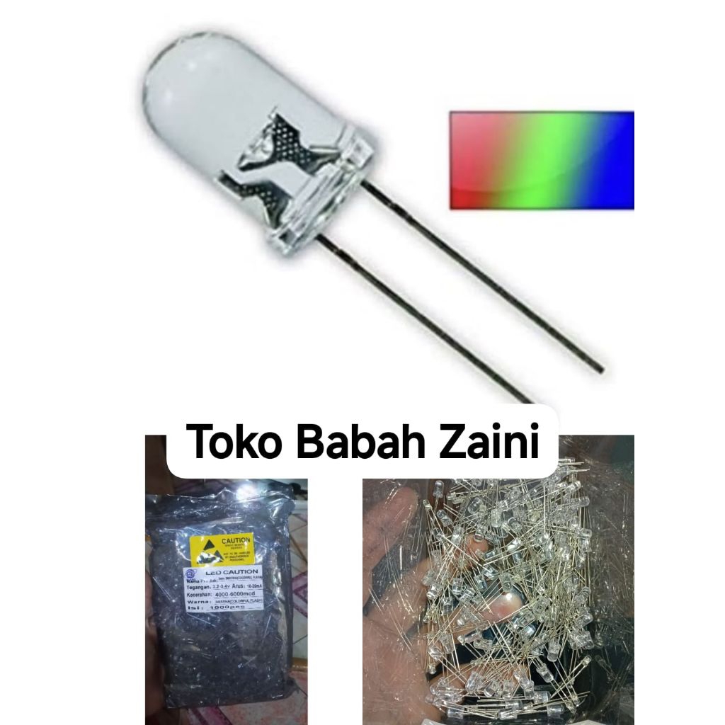 LED 5mm 3 warna RGB Colorful Flash 5mm RGB tricolor